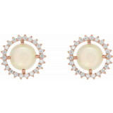 14K Rose Opal & 1/8 CTW Diamond Earrings - 86657607P photo 2