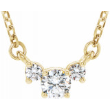 14K Yellow 1/3 CTW Diamond Three-Stone 16-18 Necklace - 86615606P photo