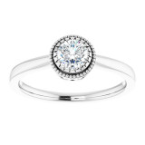14K White Sapphire April Birthstone Ring - 651609126P photo 3