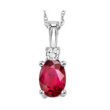 Gems One 14Kt White Gold Diamond (1/20Ctw) & Ruby (5/8 Ctw) Pendant - NP706-4WCR photo