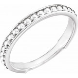 14K White Stackable Bead Ring - 51633101P photo