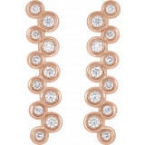 14K Rose 1/3 CTW Diamond Bezel-Set Bar Earrings - 86934602P photo 2