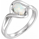 14K White Opal Freeform Ring - 71935600P photo