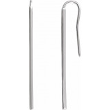 14K White Vertical Bar Earrings - 651815101P photo
