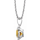 14K White Citrine & .05 CTW Diamond 18 Necklace - 65195360011P photo 2