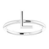 14K White Initial L Ring - 51895167P photo 3