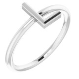 14K White Initial L Ring - 51895167P photo