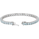 14K White Sky Blue Topaz 7.15 Line Bracelet - 65120560001P photo 2