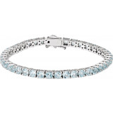 14K White Sky Blue Topaz 7.15 Line Bracelet - 65120560001P photo