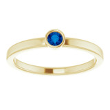 14K Yellow 3 mm Round Blue Sapphire Ring - 718066209P photo 3
