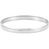 14K White 6 mm Half Round Bangle 7 3/4 Bracelet - BRC111652P photo 2