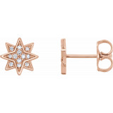 14K Rose .08 CTW Diamond Star Earrings - 86435602P photo