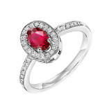 Gems One 14Kt White Gold Diamond (1/5Ctw) & Ruby (5/8 Ctw) Ring - RPT710R-4WCR photo