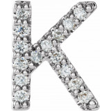 14K White .05 CTW Diamond Single Initial K Earring - 867976050P photo