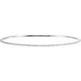 14K White 1 CTW Diamond Stackable Bangle 8 Bracelet - 6733760003P photo