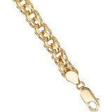 14K Yellow 7 mm Solid Double Link Charm 7.75 Bracelet - CH113120426P photo 3