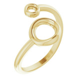 14K Yellow Double Circle Bypass Ring - 51740102P photo