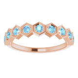 14K Rose Aquamarine Stackable Ring - 71876632P photo 3