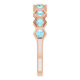 14K Rose Aquamarine Stackable Ring - 71876632P photo 4