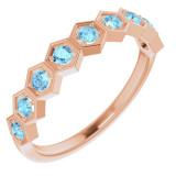 14K Rose Aquamarine Stackable Ring - 71876632P photo