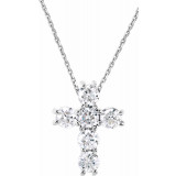 14K White 1/3 CTW Diamond Cross 18 Necklace - R4230960022P photo