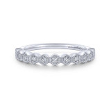 Gabriel & Co. 14k White Gold Victorian Diamond Wedding Band - WB14429R4W44JJ photo