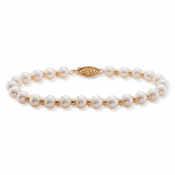 Mastaloni 14k Yellow Gold 7 inch Beaded Freshwater Pearl Bracelet photo