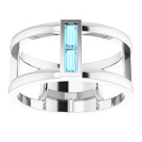 14K White Aquamarine Baguette Ring - 71884615P photo 3