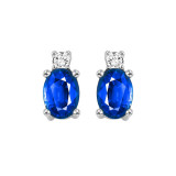 Gems One 14Kt White Gold Diamond (1/20Ctw) & Sapphire (1/2 Ctw) Earring - NE328-4WCS photo