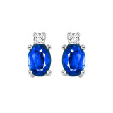 Gems One 14Kt White Gold Diamond (1/20Ctw) & Sapphire (1/2 Ctw) Earring - NE328-4WCS photo