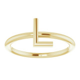 14K Yellow Initial L Ring - 51895168P photo 3