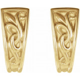 14K Yellow Vintage-Inspired J-Hoop Earrings - 86732601P photo 2