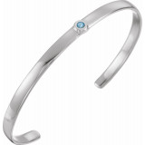 14K White Aquamarine Cuff 6 Bracelet - BRC76460002P photo