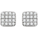 14K White 1/5 CTW Diamond Square Cluster Earrings - 65183460001P photo 2