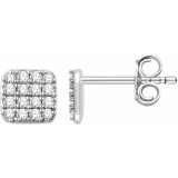 14K White 1/5 CTW Diamond Square Cluster Earrings - 65183460001P photo