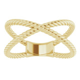 14K Yellow Criss-Cross Rope Ring - 51737102P photo 3