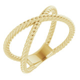 14K Yellow Criss-Cross Rope Ring - 51737102P photo