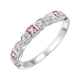 Gems One 14Kt White Gold Diamond (1/12Ctw) & Pink Tourmaline (1/6 Ctw) Ring - FR1229-4WD photo