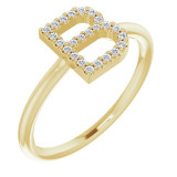 14K Yellow 1/8 CTW Diamond Initial B Ring - 1238346006P photo