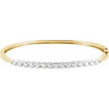 14K Yellow/White 2 1/8 CTW Diamond Bangle 7 Bracelet - 61396259462P photo