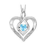 Gems One Silver Diamond (1/50 Ctw) & Created Blue Topaz (1/4 Ctw) Pendant - ROL1165B photo