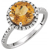 14K White Citrine & 1/6 CTW Diamond Ring - 651449100P photo