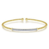 Gabriel & Co. 14k Yellow Gold Bujukan Diamond Bangle Bracelet - BG4262-65Y45JJ photo