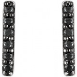 14K White 1/10 CTW Black Diamond Bar Earrings - 65175760003P photo 2