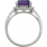 14K White Amethyst & .03 CTW Diamond Ring - 651604100P photo 2