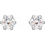 14K White 3.2 mm I2 1/4 CTW Diamond 6-Prong Wire Basket Earrings - 292366036P photo 2