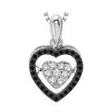 Gems One Silver (SLV 995) Diamond Rhythm Of Love Neckwear Pendant  - 1/5 ctw - ROL1057-SSWDBK photo