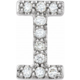 14K White .04 CTW Diamond Single Initial I Earring - 867976040P photo