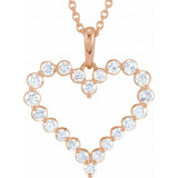 14K Rose 1 CTW Diamond Heart 18 Necklace - 6496060002P photo