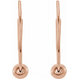 14K Rose Youth Hoop Earrings with Bead - 192301602P photo 2